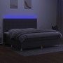 Cama box spring colchón y luces LED tela gris claro 200x200 cm de vidaXL, Camas y somieres - Ref: Foro24-3135462, Precio: 638...