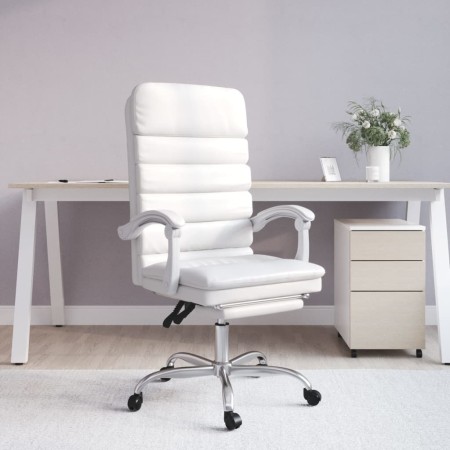 Silla de oficina reclinable masaje cuero sintético blanco en Sillas de oficina | Comprar online en Foru.es