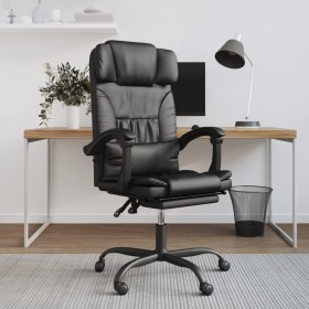 Silla de oficina reclinable cuero sintético negro en Sillas de oficina | Comprar online en Foru.es