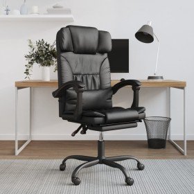 Silla de oficina reclinable cuero sintético negro en Sillas de oficina | Comprar online en Foru.es