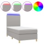 Cama box spring colchón y luces LED tela gris claro 100x200 cm de vidaXL, Camas y somieres - Ref: Foro24-3135253, Precio: 345...