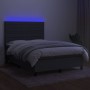 Cama box spring colchón y luces LED tela gris oscuro 140x190 cm de vidaXL, Camas y somieres - Ref: Foro24-3134950, Precio: 52...