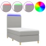 Cama box spring colchón y luces LED tela gris claro 90x200 cm de vidaXL, Camas y somieres - Ref: Foro24-3135245, Precio: 342,...