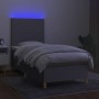 Cama box spring colchón y luces LED tela gris claro 90x200 cm de vidaXL, Camas y somieres - Ref: Foro24-3135245, Precio: 342,...