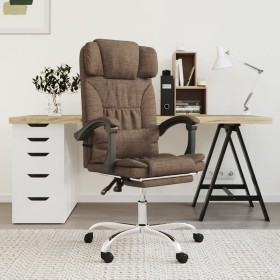 Silla de oficina reclinable con masaje de tela marrón en Sillas de oficina | Comprar online en Foru.es