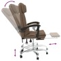 Silla de oficina reclinable con masaje de tela marrón en Sillas de oficina | Comprar online en Foru.es