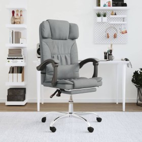 Silla de oficina reclinable con masaje de tela gris claro en Sillas de oficina | Comprar online en Foru.es