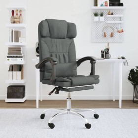 Silla de oficina reclinable con masaje de tela gris oscuro en Sillas de oficina | Comprar online en Foru.es