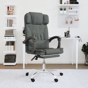 Silla de oficina reclinable con masaje de tela gris oscuro en Sillas de oficina | Comprar online en Foru.es