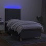 Cama box spring colchón y luces LED tela gris oscuro 100x200 cm de vidaXL, Camas y somieres - Ref: Foro24-3135254, Precio: 37...