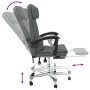 Silla de oficina reclinable con masaje de tela gris oscuro en Sillas de oficina | Comprar online en Foru.es