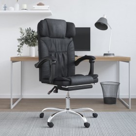 Silla de oficina reclinable masaje cuero sintético negro en Sillas de oficina | Comprar online en Foru.es