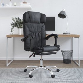 Silla de oficina reclinable masaje cuero sintético negro en Sillas de oficina | Comprar online en Foru.es