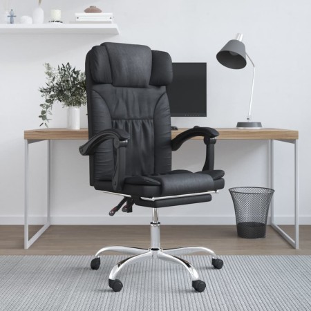 Silla de oficina reclinable masaje cuero sintético negro en Sillas de oficina | Comprar online en Foru.es