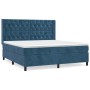 Cama box spring con colchón terciopelo azul oscuro 160x200 cm de vidaXL, Camas y somieres - Ref: Foro24-3132871, Precio: 588,...