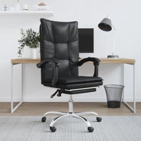 Silla de oficina reclinable cuero sintético negro en Sillas de oficina | Comprar online en Foru.es