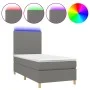Box spring bed mattress and LED lights dark gray fabric 90x190 cm by vidaXL, Beds and slatted bases - Ref: Foro24-3135238, Pr...