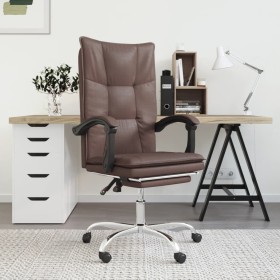 Silla de oficina reclinable cuero sintético marrón en Sillas de oficina | Comprar online en Foru.es