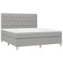 Cama box spring colchón y luces LED tela gris claro 180x200 cm de vidaXL, Camas y somieres - Ref: Foro24-3135693, Precio: 624...