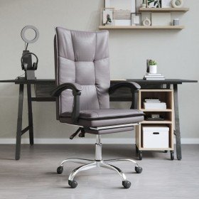 Silla de oficina reclinable cuero sintético gris en Sillas de oficina | Comprar online en Foru.es