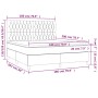 Cama box spring colchón y luces LED tela gris claro 180x200 cm de vidaXL, Camas y somieres - Ref: Foro24-3135693, Precio: 624...