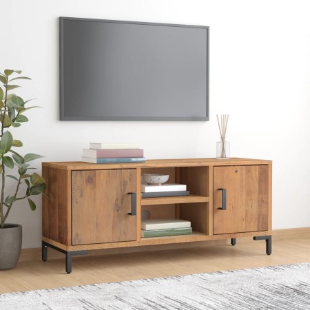 Mueble para TV madera maciza de pino marrón 110x35x48 cm en Muebles TV | Comprar online en Foru.es