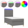 Cama box spring colchón y luces LED tela gris oscuro 90x200 cm de vidaXL, Camas y somieres - Ref: Foro24-3135726, Precio: 382...