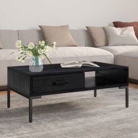 Mesa de centro madera maciza de pino negro 90x50x35 cm en Mesas de centro | Comprar online en Foru.es