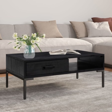 Mesa de centro madera maciza de pino negro 90x50x35 cm en Mesas de centro | Comprar online en Foru.es