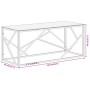 Mesa de centro plateada acero inoxidable y vidrio templado en Mesas de centro | Comprar online en Foru.es