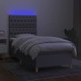 Cama box spring colchón y luces LED tela gris claro 90x190 cm de vidaXL, Camas y somieres - Ref: Foro24-3135637, Precio: 307,...
