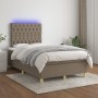 Cama box spring con colchón y LED tela gris taupe 120x200 cm de vidaXL, Camas y somieres - Ref: Foro24-3135665, Precio: 439,8...
