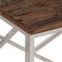 Mesa de centro de acero inoxidable plateado y madera maciza en Mesas de centro | Comprar online en Foru.es