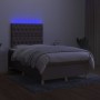 Cama box spring con colchón y LED tela gris taupe 120x200 cm de vidaXL, Camas y somieres - Ref: Foro24-3135665, Precio: 439,8...
