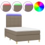 Cama box spring con colchón y LED tela gris taupe 120x200 cm de vidaXL, Camas y somieres - Ref: Foro24-3135425, Precio: 409,1...