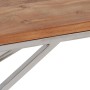 Mesa de centro acero inoxidable plateado y madera maciza acacia en Mesas de centro | Comprar online en Foru.es