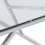 Mesa de centro plateada acero inoxidable y vidrio templado en Mesas de centro | Comprar online en Foru.es