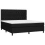 Box spring bed mattress and LED lights black fabric 160x200 cm by vidaXL, Beds and slatted bases - Ref: Foro24-3135127, Price...