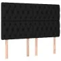 Box spring bed mattress and LED lights black fabric 160x200 cm by vidaXL, Beds and slatted bases - Ref: Foro24-3135127, Price...