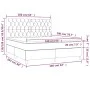 Box spring bed mattress and LED lights black fabric 160x200 cm by vidaXL, Beds and slatted bases - Ref: Foro24-3135127, Price...