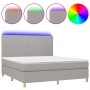 Cama box spring colchón y luces LED tela gris claro 160x200 cm de vidaXL, Camas y somieres - Ref: Foro24-3135285, Precio: 551...