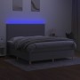 Cama box spring colchón y luces LED tela gris claro 160x200 cm de vidaXL, Camas y somieres - Ref: Foro24-3135285, Precio: 551...