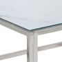 Mesa de centro plateada acero inoxidable y vidrio templado en Mesas de centro | Comprar online en Foru.es