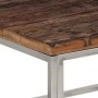 Mesa de centro de acero inoxidable plateado y madera maciza en Mesas de centro | Comprar online en Foru.es