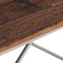 Mesa de centro de acero inoxidable plateado y madera maciza en Mesas de centro | Comprar online en Foru.es