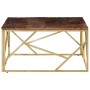 Mesa de centro de acero inoxidable dorado y madera maciza en Mesas de centro | Comprar online en Foru.es