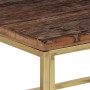 Mesa de centro de acero inoxidable dorado y madera maciza en Mesas de centro | Comprar online en Foru.es