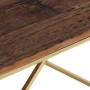 Mesa de centro de acero inoxidable dorado y madera maciza en Mesas de centro | Comprar online en Foru.es