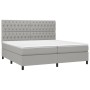 Cama box spring con colchón tela y LED gris claro 200x200 cm de vidaXL, Camas y somieres - Ref: Foro24-3135141, Precio: 703,4...