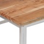 Mesa de centro acero inoxidable plateado y madera maciza acacia en Mesas de centro | Comprar online en Foru.es